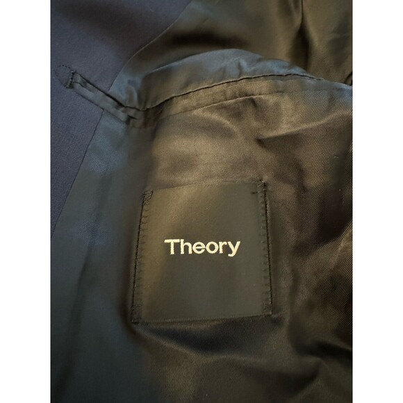 Theory Wool Blend Blazer Suit Two Button Vented Lined Navy Blue Women Size 38 R - Picture 8 of 10
